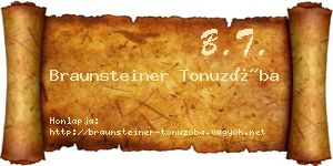 Braunsteiner Tonuzóba névjegykártya